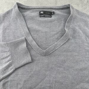 LE 31 Par Simons Pullover Sweater Mens‎ XXL V-Neck Light Blue Tight Knit Preppy